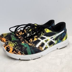 ASICS 33-OGA Leather Lace Up Black Orange Athletic Shoes Unisex Mens 6 Womens 8